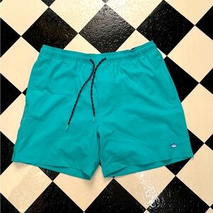 NWT Southern Tide Men’s Large Swim Trunks solid turquoise